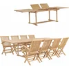 Image de vidaXL - 9-delige - Tuinset - 180-280x100x75 - cm - massief - teakhout
