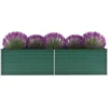Image de vidaXL - Plantenbak - verhoogd - 320x80x77 - cm - gegalvaniseerd - staal - groen