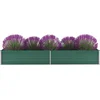 Image de vidaXL - Plantenbak - verhoogd - 320x80x45 - cm - gegalvaniseerd - staal - groen