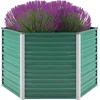 Image de vidaXL - Plantenbak - verhoogd - 129x129x77 - cm - gegalvaniseerd - staal - groen