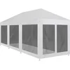 Image de vidaXL - Partytent - met - 8 - mesh - zijwanden - 9x3 - m