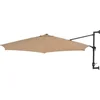 Image de vidaXL - Wandparasol - met - metalen - paal - 300 - cm - taupe