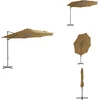 Image de vidaXL - Zweefparasol - met - stalen - paal - 300 - cm - taupe