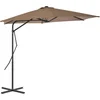 Image de vidaXL - Parasol - met - stalen - paal - 300 - cm - taupe