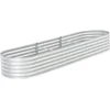 Image de vidaXL - Plantenbak - verhoogd - 320x80x44 - cm - gegalvaniseerd - staal - zilver