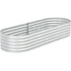 Image de vidaXL - Plantenbak - verhoogd - 240x80x44 - cm - gegalvaniseerd - staal - zilver