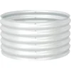 Image de vidaXL - Plantenbak - verhoogd - 80x80x44 - cm - gegalvaniseerd - staal - zilver