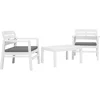 Image de vidaXL - 3-delige - Loungeset - kunststof - wit