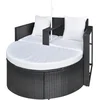 Image de vidaXL - Tuinbed - met - parasol - poly - rattan - zwart