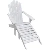 Image de vidaXL - Tuinstoel - met - hocker - hout - wit