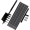 Image de vidaXL - Grondboor - met - handvat - 200 - mm - en - verlengstukken - 9 - m - (staal)