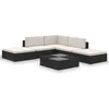 Image de vidaXL - 6-delige - Loungeset - met - kussens - poly - rattan - zwart