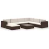 Image de vidaXL - 8-delige - Loungeset - met - kussens - poly - rattan - bruin