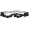 Image de vidaXL - 8-delige - Loungeset - met - kussens - poly - rattan - zwart