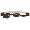 Image de vidaXL - 12-delige - Loungeset - met - kussens - poly - rattan - bruin