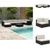 Image de vidaXL - 8-delige - Loungeset - met - kussens - poly - rattan - zwart