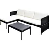 Image de vidaXL - 3-delige - Loungeset - met - kussens - poly - rattan - zwart