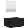 Image de vidaXL - 2-delige - Badkamermeubelset - bewerkt - hout - zwart