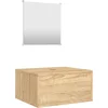 Image de vidaXL - 2-delige - Badkamermeubelset - bewerkt - hout - eikenkleurig
