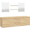 Image de vidaXL - 5-delige - Badkamermeubelset - bewerkt - hout - eikenkleurig