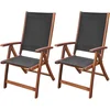 Image de vidaXL - Tuinstoelen - inklapbaar - 2 - st - massief - acaciahout - en - textileen