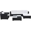 Image de vidaXL - 6-delige - Loungeset - met - kussens - poly - rattan - zwart