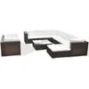 Image de vidaXL - 10-delige - Loungeset - met - kussens - poly - rattan - bruin