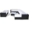 Image de vidaXL - 10-delige - Loungeset - met - kussens - poly - rattan - zwart