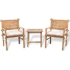 Image de vidaXL - 3-delige - Bistroset - met - kussens - bamboe