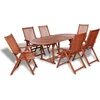 Image de vidaXL - 7-delige - Tuinset - massief - acaciahout - 150-200 - cm