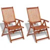 Image de vidaXL - Tuinstoelen - inklapbaar - 2 - st - massief - acaciahout - bruin