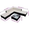 Image de vidaXL - 6-delige - Loungeset - met - kussens - poly - rattan - zwart