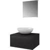 Image de vidaXL - Badkamermeubelset - met - wasbak - zwart - 3-delig