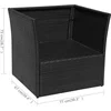 Image de vidaXL - Tuinstoel - met - voetenbank - poly - rattan - zwart
