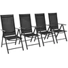 Image de vidaXL - Tuinstoelen - inklapbaar - 4 - st - aluminium - en - textileen - zwart