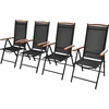 Image de vidaXL - Tuinstoelen - inklapbaar - 4 - st - aluminium - en - textileen - zwart