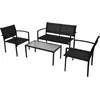 Image de vidaXL - 4-delige - Loungeset - textileen - zwart