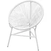 Image de vidaXL - Tuinmaanstoel - poly - rattan - wit