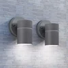 Image de vidaXL Wandlamp buiten neerwaarts RVS 2 st