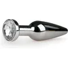 Image de Metalen Buttplug met Diamant Zilver - L
