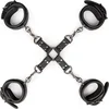 Image de EasyToys - Fetish Set met Halsband, Enkelboeien en Handboeien - Duurzaam - Bondage Set - BDSM Set - Bondage Sex Toys voor Vrouwen en Mannen - Zwart