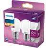 Image de Philips LED lamp - Kogellamp met E27 fitting - Warmwit licht: 2700K - 40W - Mat glas - 2-pack