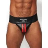 Image de Mister b leather premium jockstrap black/red small