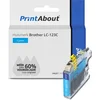 Image de PrintAbout huismerk Inktcartridge LC-123C Cyaan geschikt voor Brother