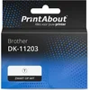 Image de PrintAbout huismerk Etiket DK-11203 Zwart op wit (17 mm x 87 mm) geschikt voor Brother