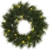 Image de Black Box Trees Glendon Kerstkrans met LED Verlichting - Ø60 cm - Groen