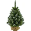 Image de Triumph Tree Pittsburgh Kunstkerstboom in Jute - H90 x Ø56 cm - Groen Frosted