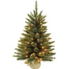 Image de Triumph Tree Forest Frosted Kunstkerstboom in Jute met LED Verlichting - H60 x Ø46 cm - Groen