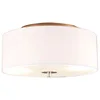 Image de QAZQA Drum 30 R - Plafondlamp met lampenkap - 2 Lichts - Ø30 cm - crème