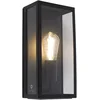 Image de QAZQA Rotterdam Wandlamp - 1 Lichts - 16 cm - Zwart